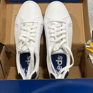Keds Women's White and Navy Athletic Shoes